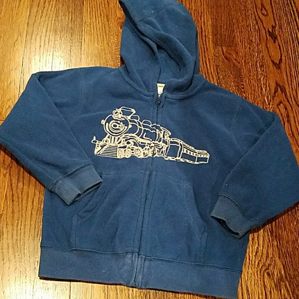 Gymboree XS (3-4) Train Fleece Zip Up Hoodie